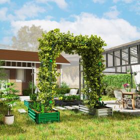 Garden Arch Trellis, 8 FT Tall Metal Plant Trellis Support with Climbing Net, Cucumber Trellis for Climbing Plants
