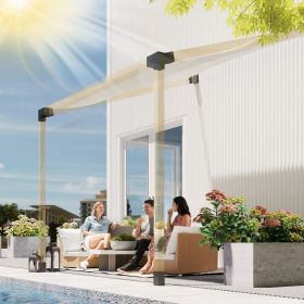 Pergola Kit, 15Â° Slanted Pergola Bracket Kit with 3-Way Brackets, Post Bases, Wall Mounts for 3.6" X 3.6" Lumber, Black