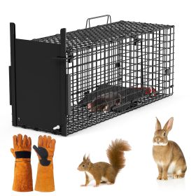 26In Single Door Live Animal Cage Trap For Animals Under 5Lbs Easy To Setup Humane Galvanized Iron Trap Cage For Small Cats Rabbits Squirrels Moles Ch (Packagecontents: 1x Animal Trap Cage 
1x Door
1x Pedal 
1x Trigger Lever
4x Door Buckles(Pre-installed)
1x Screw
2x Nuts (1 For Pedal, 1 For Door)
1x Pedal Gasket
1x Pairs of Gloves
1x User Manual)