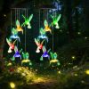 Solar Hummingbird Wind Chime 7 Color Changing Wind Chime For Outside Ipx4 Waterproof Outdoor Garden Yard Decor