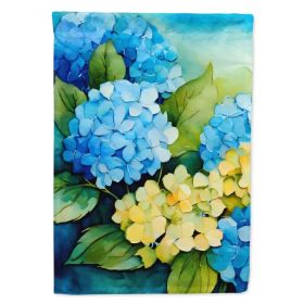Hydrangeas in Watercolor House Flag Large Porch Sleeve Pole Decorative Outside Yard Banner Artwork Wall Hanging, Polyester, House Size, Multicolor (Option: Default)