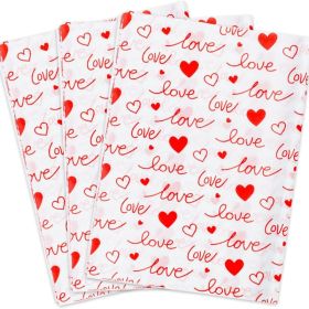 60 Sheets Red Love Tissue Paper Bulk,14 X 20White With Red Love Heart Design Tissue Paper For Gift Bags, Birthday,Valentine's,Mother's Day,Weddings (Option: MULTI)