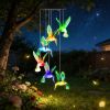 Solar Hummingbird Wind Chime 7 Color Changing Wind Chime For Outside Ipx4 Waterproof Outdoor Garden Yard Decor