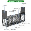 32In 2 Door Live Animal Cage Trap For Animals Under 12Lbs Easy To Setup Humane Galvanized Iron Trap Cage For Rabbits Groundhogs Skunk Opossums Nutria