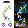 Solar Hummingbird Wind Chime 7 Color Changing Wind Chime For Outside Ipx4 Waterproof Outdoor Garden Yard Decor