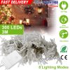 3M 300 Leds String Curtain Light Ip44 String Fairy Lights Party Xmas Decor Lamps W/ Remote