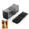 26In Single Door Live Animal Cage Trap For Animals Under 5Lbs Easy To Setup Humane Galvanized Iron Trap Cage For Small Cats Rabbits Squirrels Moles Ch