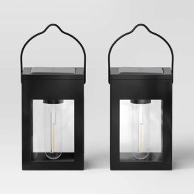 2pk Solar LED Outdoor Deck Lights Matte Black (Option: 2pack)