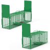 40In 2 Door Live Animal Cage Trap For Animals Under 18Lbs Easy To Setup Humane Galvanized Iron Trap Cage For Raccoons Armadillos Foxes Opossums Muskra