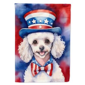 White Poodle Patriotic American Garden Flag Mailbox Flag Decorative Yard Flag Banner Outside Patio Artwork Yard Flower Beds, Garden Size, Multicolor (Option: Default)