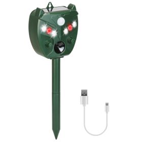 1Pc Ultrasonic Solar Animal Repeller Outdoor Mole Snake Squirrel Mouse Chaser Waterproof Bird Deer Dog Cat Deterrent With 5 Gears For Farm Garden Yard (Option: 1pc)