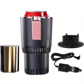 12V drink chiller machine, Smart Car Cup Holder Cooler and Warmer, 12 oz Beverage Heating & Cooling Mug with Touch Screen (Color: Purple)