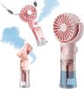 Handheld Misting Fan Rechargeable Battery Operated Portable 4 Speeds & 55ml 360° Swiveling Personal Fan for Travel Camping Outdoor