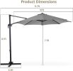 10x10ft Cantilever Patio Umbrella W Base Included  360 Rotation Large Offset Hanging Outdoor Shade For Deck Pool   W Stand