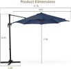 10x10ft Cantilever Patio Umbrella W Base Included  360 Rotation Large Offset Hanging Outdoor Shade For Deck Pool   W Stand