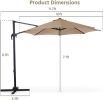 10x10ft Cantilever Patio Umbrella W Base Included  360 Rotation Large Offset Hanging Outdoor Shade For Deck Pool   W Stand