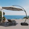 Cantilever Patio Umbrella 12ft Offset Cantilever Patio Umbrella With Base Included Large Round Aluminum Outdoor Umbrella 360 Rotation  Infinite Tilt