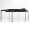 Pergola Modern Style with Adjustable Louvers for Outdoor Roof, Garden, Easy Assembly, Durable, Charcoal