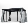 Pergola Modern Style with Adjustable Louvers for Outdoor Roof, Garden, Easy Assembly, Durable, Charcoal