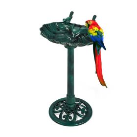 Bird Bath with Base for Outdoor Backyard/Lawn (Type: bird supplies, Color: Dark Green)