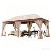 Patio Gazebo Outdoor Heavy Duty Party Tent Shelter With Double Roofs, Mosquito Nettings And Privacy Screens For Backyard, Garden, Lawn
