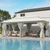 Patio Gazebo Outdoor Heavy Duty Party Tent Shelter With Double Roofs, Mosquito Nettings And Privacy Screens For Backyard, Garden, Lawn