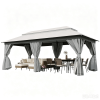 Patio Gazebo Outdoor Heavy Duty Party Tent Shelter With Double Roofs, Mosquito Nettings And Privacy Screens For Backyard, Garden, Lawn