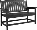 HDPE Outdoor Bench, Weather-Resistant Patio & Porch Bench With Aluminum-Reinforced Frame, 560 Lbs Weight Capacity