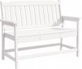 HDPE Outdoor Bench, Weather-Resistant Patio & Porch Bench With Aluminum-Reinforced Frame, 560 Lbs Weight Capacity