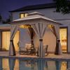 Patio Gazebo Outdoor Heavy Duty Party Tent Shelter With Double Roofs, Mosquito Nettings And Privacy Screens For Backyard, Garden, Lawn