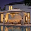 Patio Gazebo Outdoor Heavy Duty Party Tent Shelter With Double Roofs, Mosquito Nettings And Privacy Screens For Backyard, Garden, Lawn