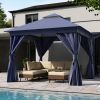 Patio Gazebo Outdoor Heavy Duty Party Tent Shelter With Double Roofs, Mosquito Nettings And Privacy Screens For Backyard, Garden, Lawn
