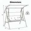 Adjustable Canopy Patio Swing Chair with Removable Cushion And Metal Stand Outdoor Swinging Seating for Backyard Garden