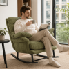 Papasan Rocking Chair, All-Weather Rocking Chair with Thickened Cushion, Comfy Patio Reading Lounge for Garden, Porch, Living Room & Bedroom - green