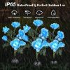 Solar Rose Lights Outdoor, 2 Pack with 14 Rose Flowers Waterproof Color Changing LED Flower Lights, Solar Powered Garden Stakes for Yard, Patio