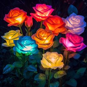 Solar Lights Outdoor Waterproof for Garden Decor, 4 Pack Solar Garden Lights for Outside, Outdoor Solar Lights for Yard with Solar Flowers Lights (size: 10pcs)