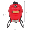 53747749  13in round ceramic charcoal grill, ceramic carbon oven, 2 in 1 iron carbon oven, three layers of elliptical cylinder oven