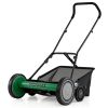 18 Inch Push Reel Lawn Mower 4-Position Adjustable with Removable Grass Catcher