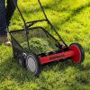 18 Inch Push Reel Lawn Mower 4-Position Adjustable with Removable Grass Catcher