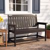HDPE Outdoor Bench, Weather-Resistant Patio & Porch Bench With Aluminum-Reinforced Frame, 560 Lbs Weight Capacity