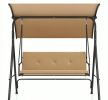 Adjustable Canopy Patio Swing Chair with Removable Cushion And Metal Stand Outdoor Swinging Seating for Backyard Garden