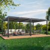 Pergola Modern Style with Adjustable Louvers for Outdoor Roof, Garden, Easy Assembly, Durable, Charcoal