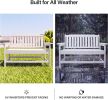 HDPE Outdoor Bench, Weather-Resistant Patio & Porch Bench With Aluminum-Reinforced Frame, 560 Lbs Weight Capacity
