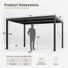 Pergola Modern Style with Adjustable Louvers for Outdoor Roof, Garden, Easy Assembly, Durable, Charcoal