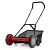 18 Inch Push Reel Lawn Mower 4-Position Adjustable with Removable Grass Catcher