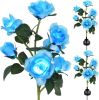 Solar Rose Lights Outdoor, 2 Pack with 14 Rose Flowers Waterproof Color Changing LED Flower Lights, Solar Powered Garden Stakes for Yard, Patio