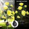 Solar Rose Lights Outdoor, 2 Pack with 14 Rose Flowers Waterproof Color Changing LED Flower Lights, Solar Powered Garden Stakes for Yard, Patio