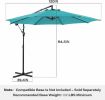10ft Umbrella Hanging Offset Market Outdoor Sun Shade For Deck Poolside W Lights Easy Tilt Cross Base