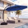 Cantilever Patio Umbrella 12ft Offset Cantilever Patio Umbrella With Base Included Large Round Aluminum Outdoor Umbrella 360 Rotation  Infinite Tilt