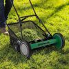 18 Inch Push Reel Lawn Mower 4-Position Adjustable with Removable Grass Catcher
